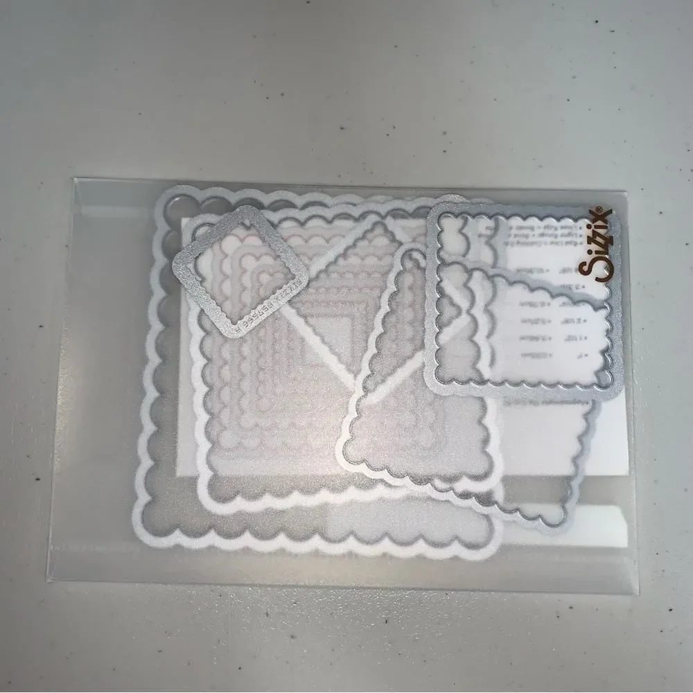 Scalloped Square Metal Die Cut Thinlit Framelit Paper Cut Scrapbook Card Craft